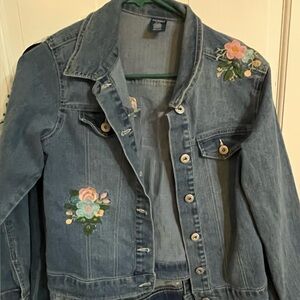Girls Embroidered Denim Jacket